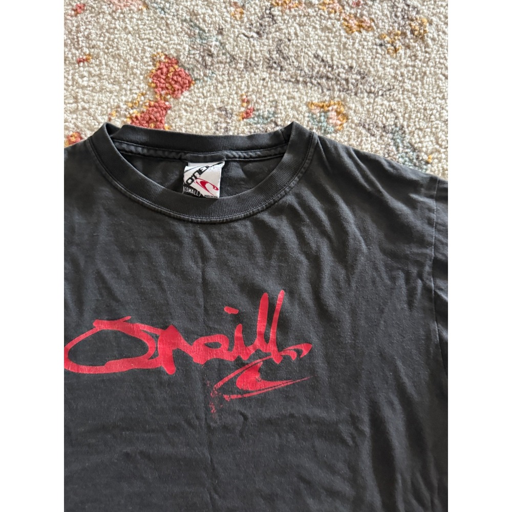 Vintage O'Neill Graphic T-Shirt Black Red Logo Made in USA Y2K Skater Small